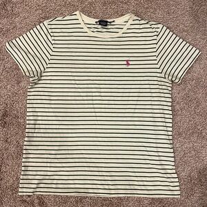 Ralph Lauren green and white stripe knit tee T shirt size xl